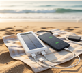 Solar Power Bank 10000mAh – Built-in Cables, LED Display, Dual Flashlight & Solar Charging