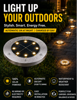 Premium Solar Garden Lights – 4 Pack (Warm White)