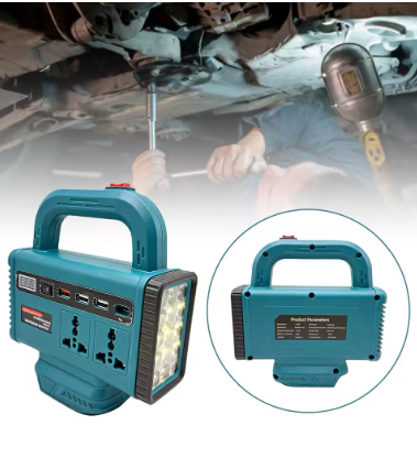 120W Portable Power Inverter – Convert 21V Tool Batteries to 220V AC, Dual USB Fast Charging, Handheld Power Station for Camping, Emergencies & Travel